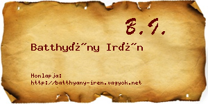 Batthyány Irén névjegykártya